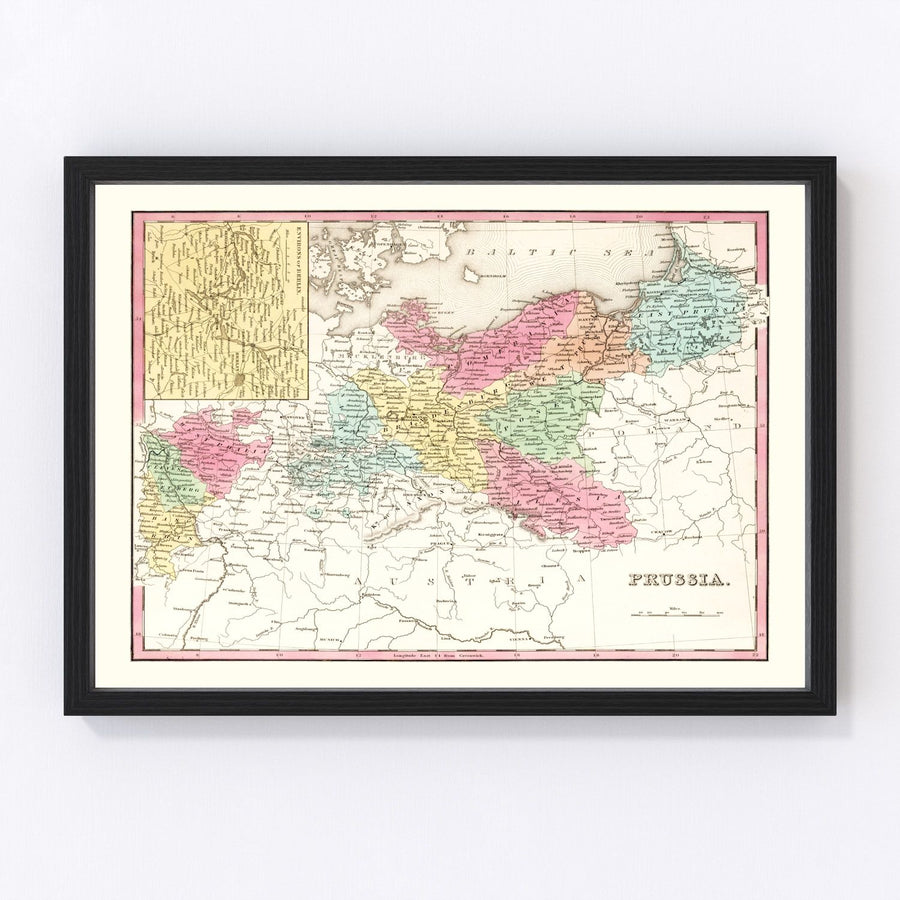 Vintage Map of Prussia 1836