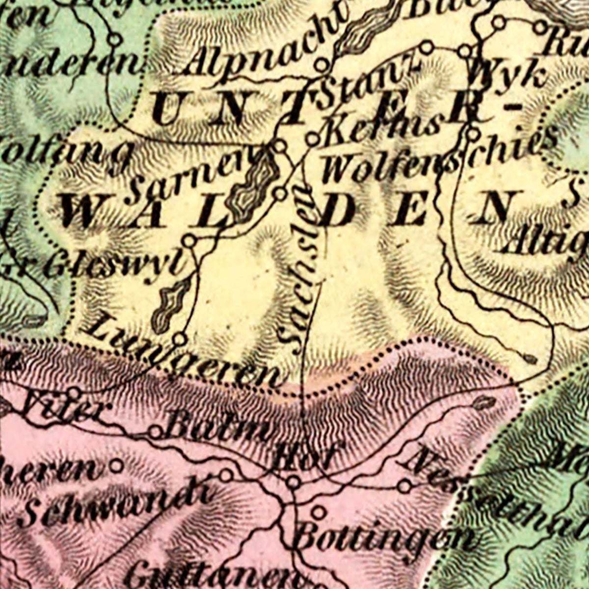 Restored historic details from the 1836 country map of County