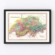 Switzerland Vintage Map 1836