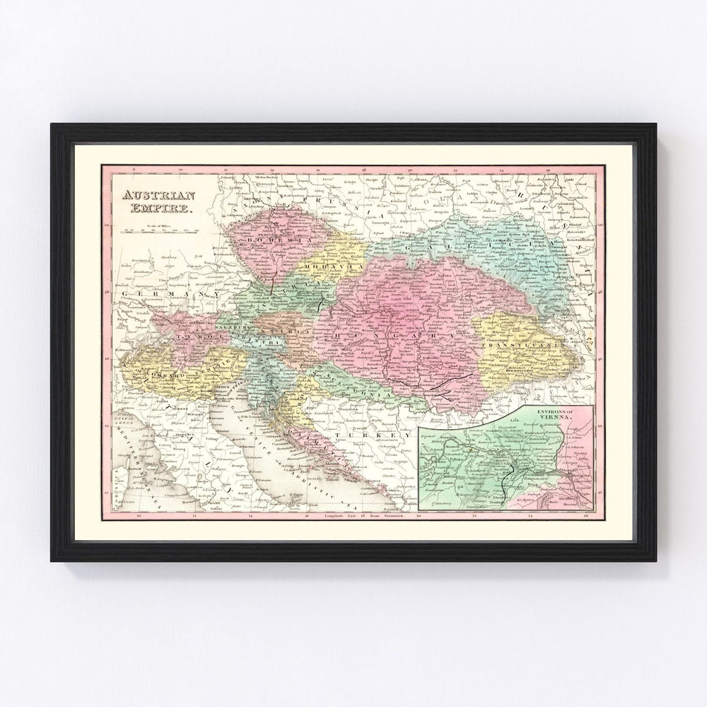 Austria Vintage Map 1836