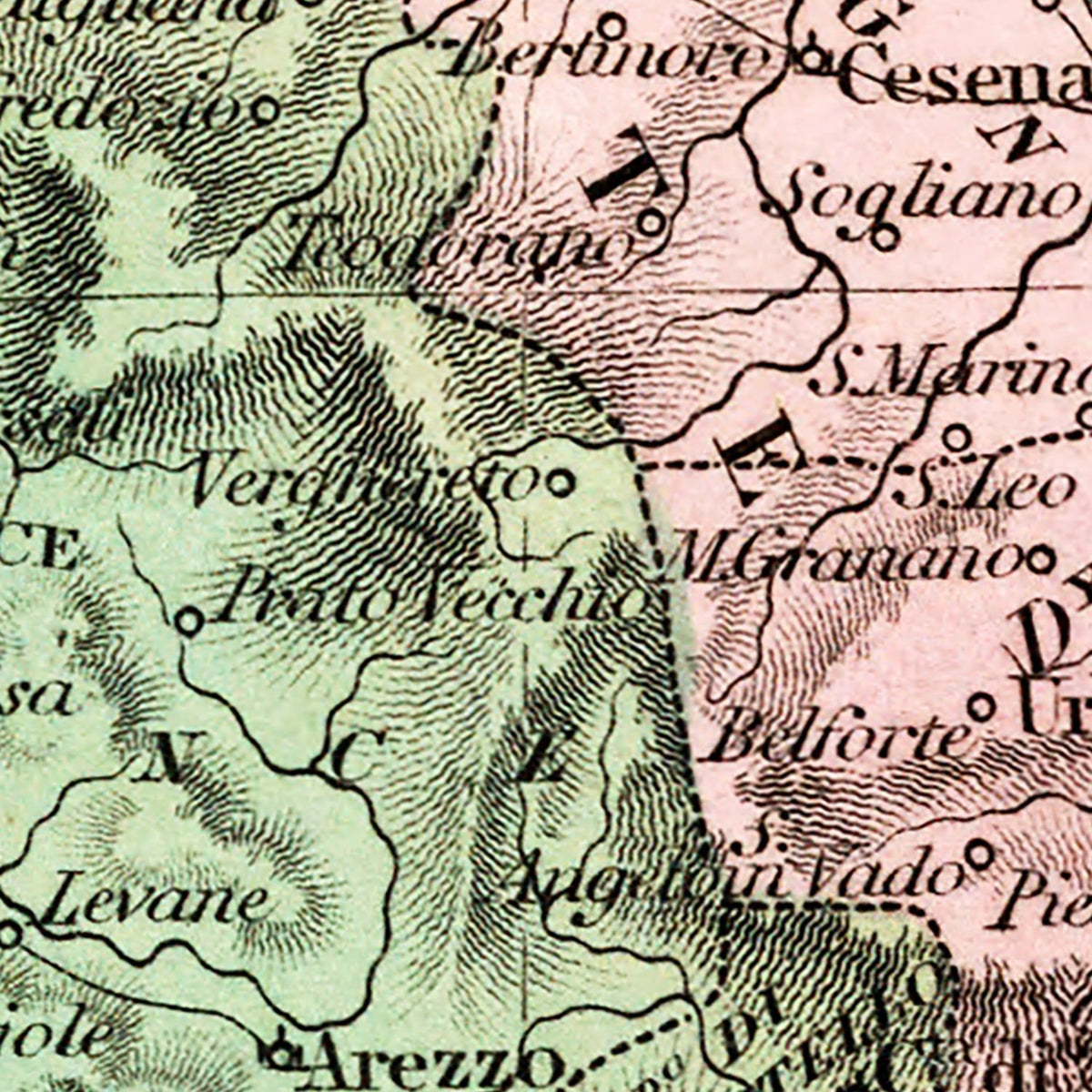 Restored historic details from the 1836 country map of County