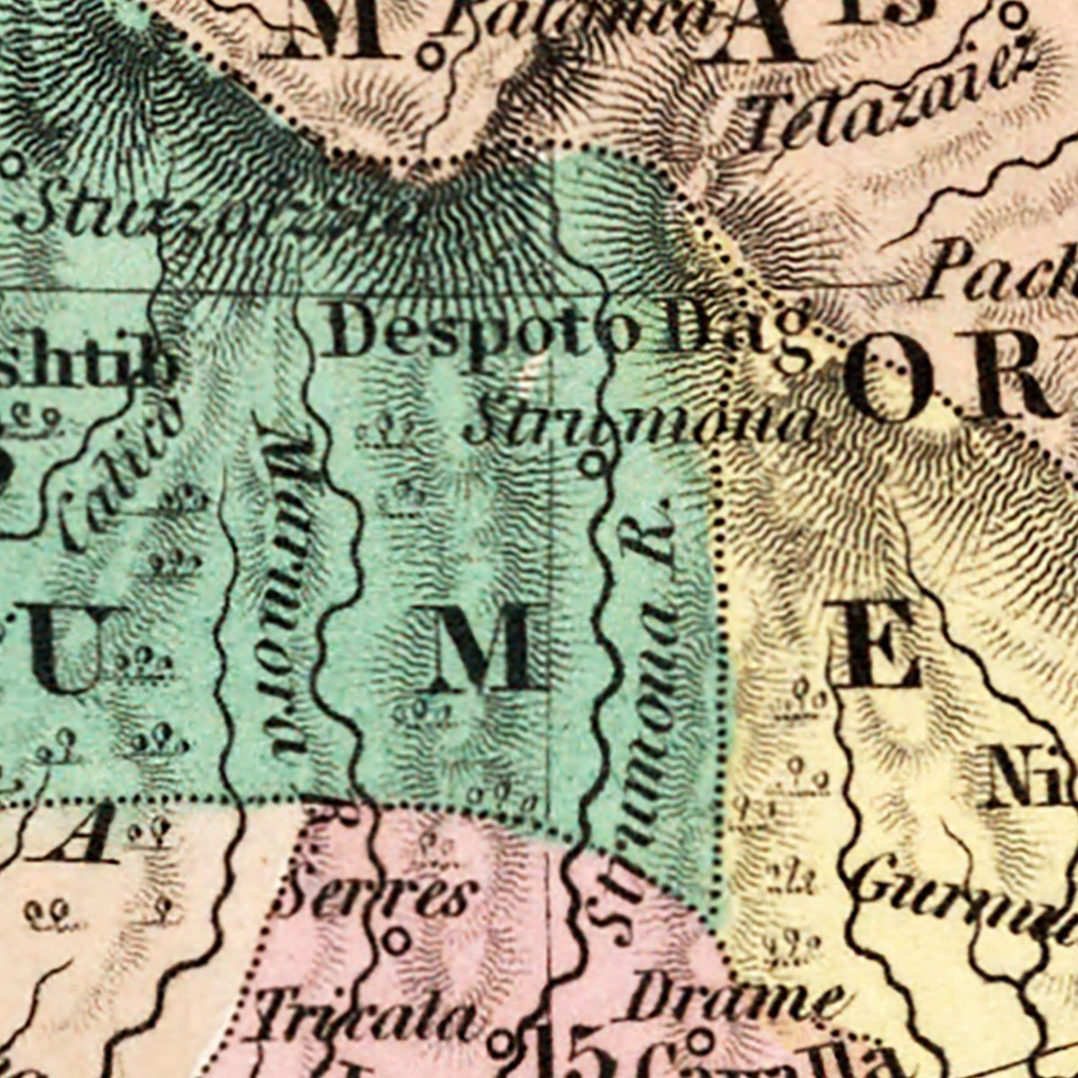 Restored historic details from the 1836 country map of County