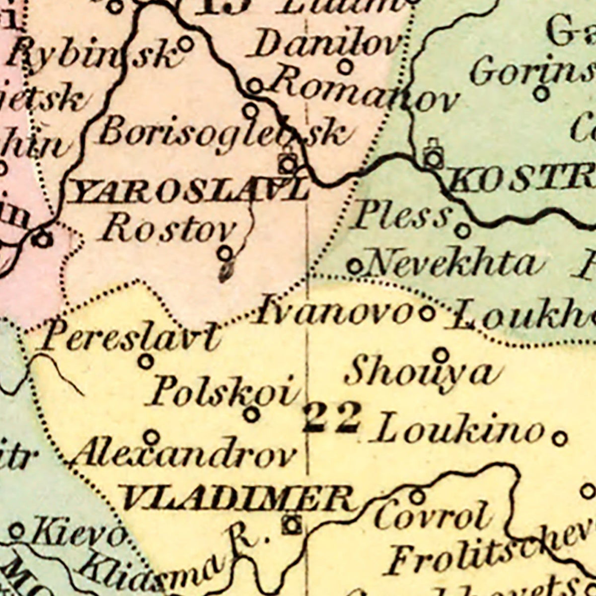 Restored historic details from the 1842 country map of County