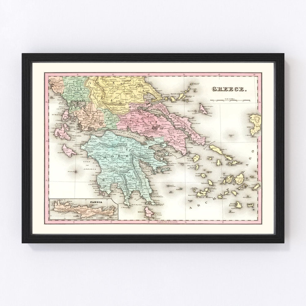 Greece Vintage Map 1842