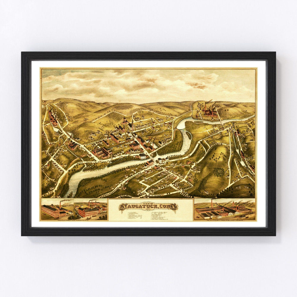 Naugatuck Vintage Map 1877