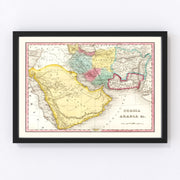 Arabia, Persia Vintage Map 1836