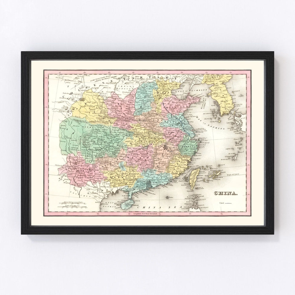 China Vintage Map 1836