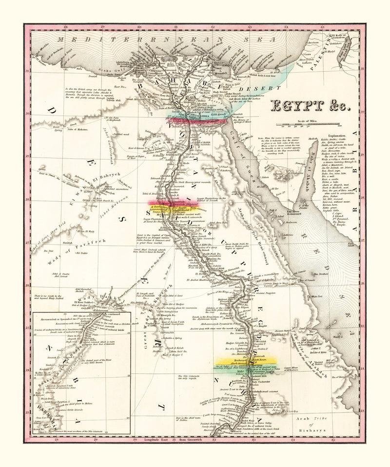 Size comparison using Vintage Map of Egypt 1836