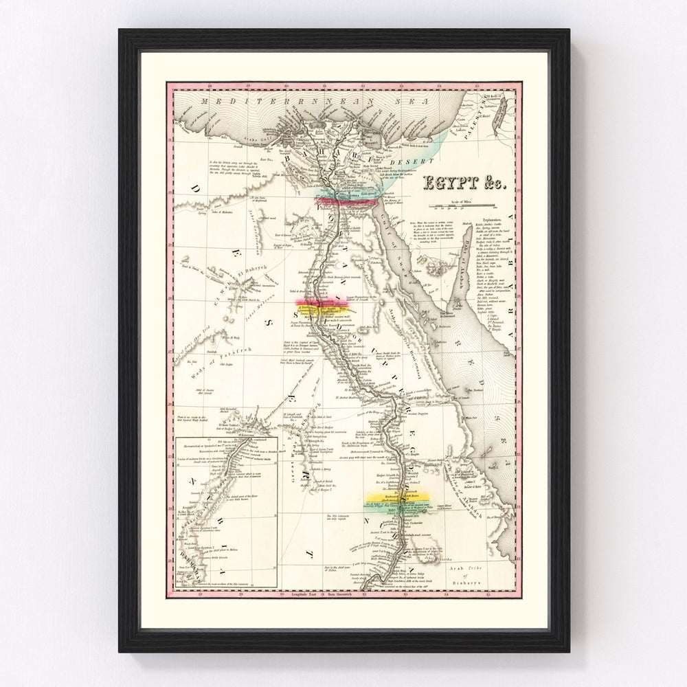 Egypt Vintage Map 1836