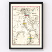 Egypt Vintage Map 1836