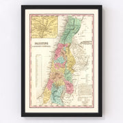 Palestine Vintage Map 1836