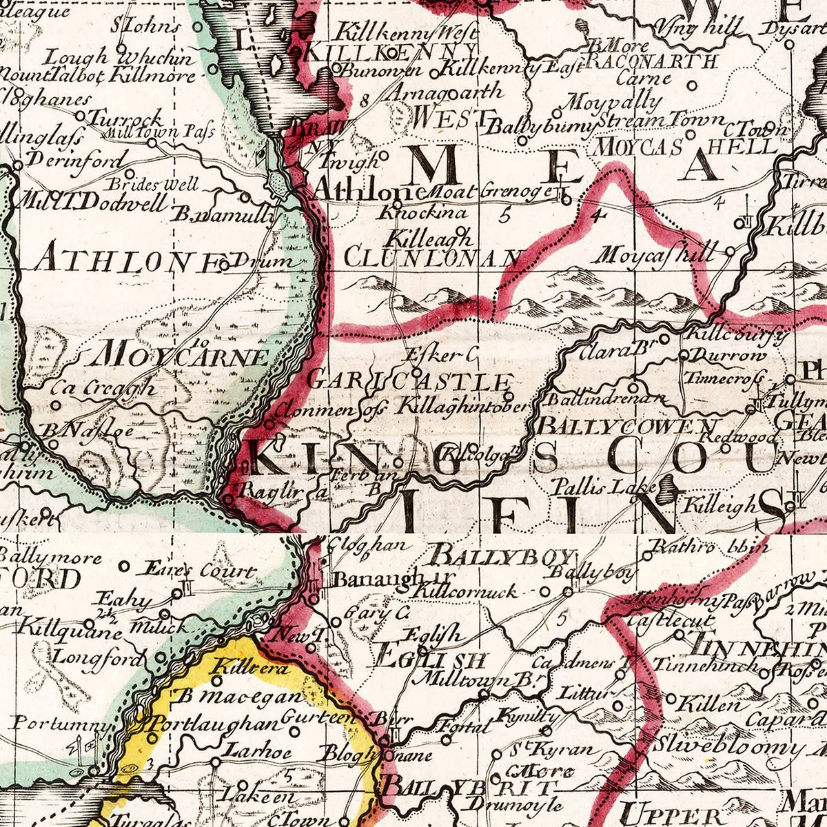 Restored historic details from the 1714 country map of County