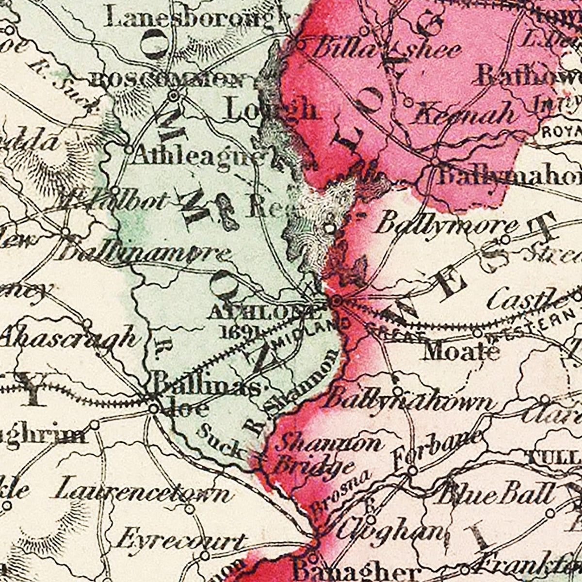Restored historic details from the 1865 country map of County