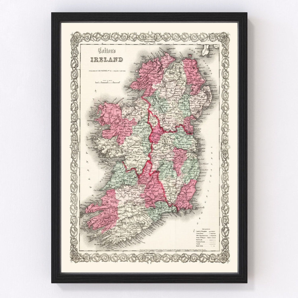 Ireland Vintage Map 1865