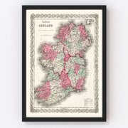 Ireland Vintage Map 1865