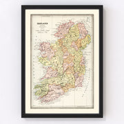 Ireland Vintage Map 1883