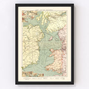 The Irish Channel Vintage Map 1905