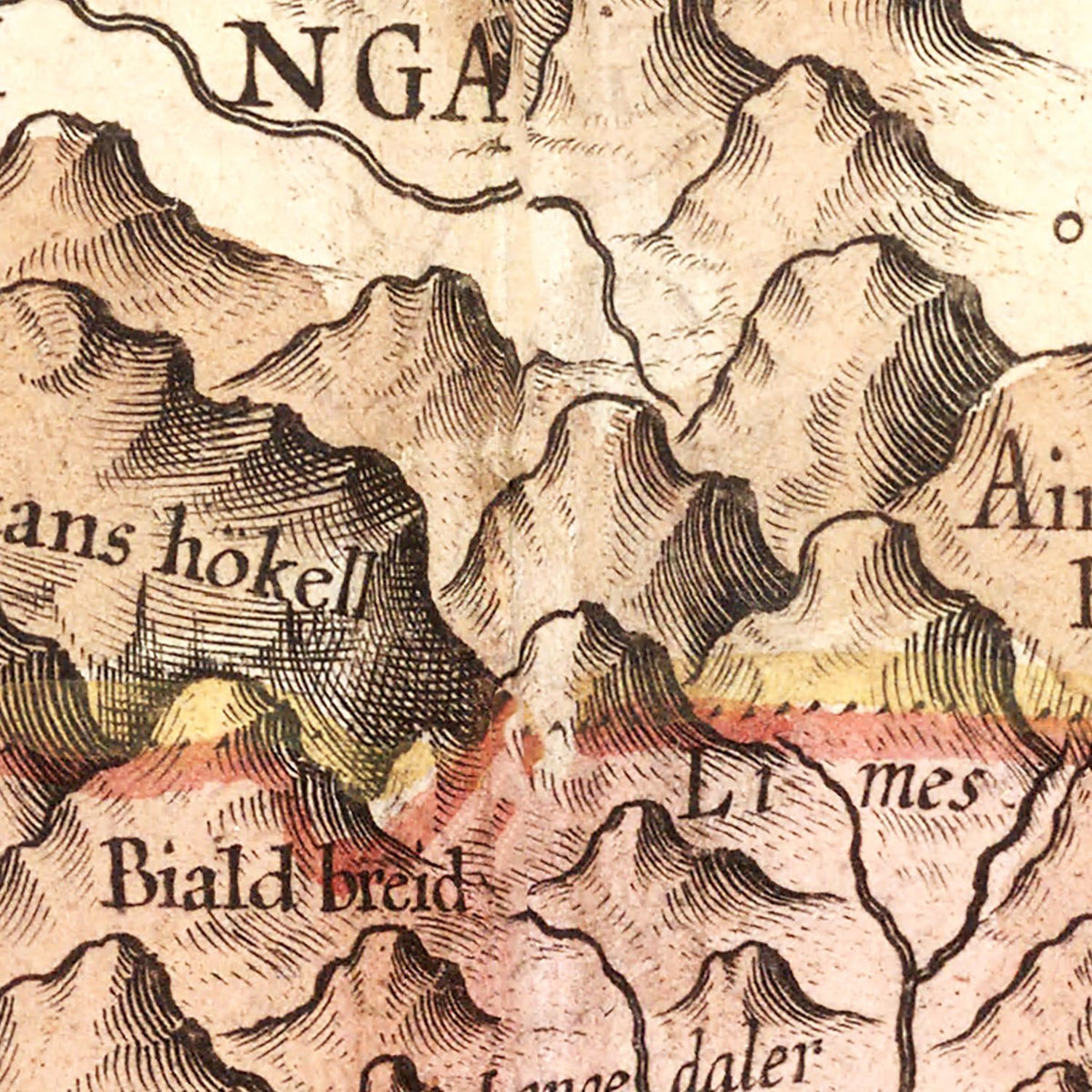 Restored historic details from the 1623 country map of County