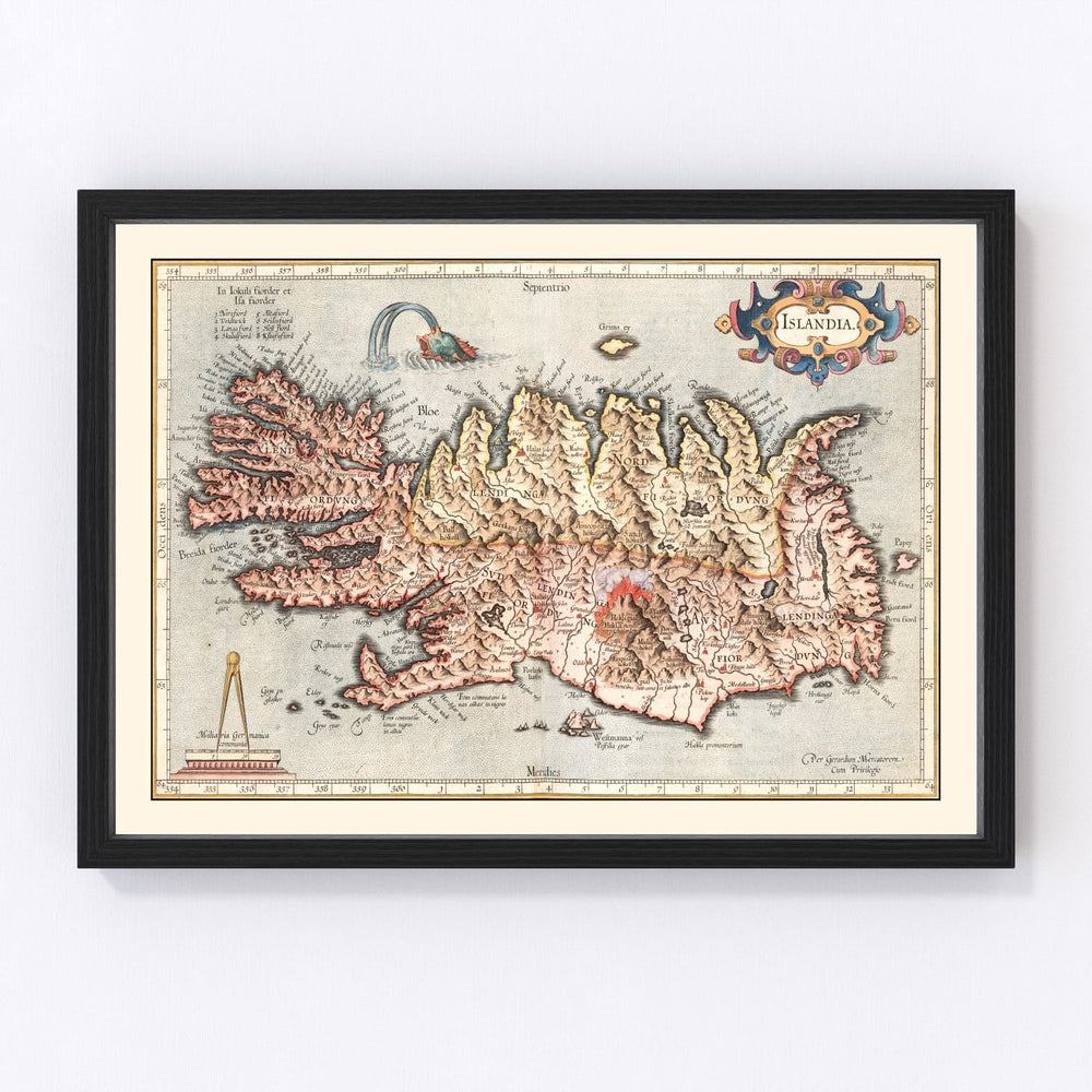 Iceland Vintage Map 1623