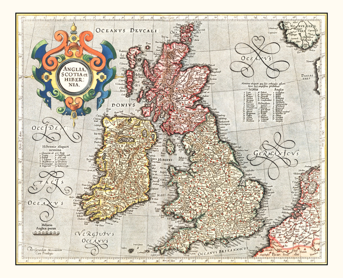 Preview of Vintage Map of England, Scotland & Ireland 1623