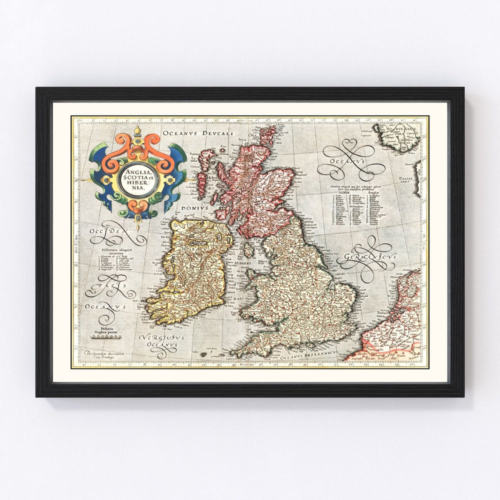 England, Scotland, Ireland Vintage Map 1623