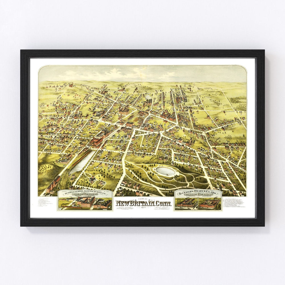 New Britain Vintage Map 1875