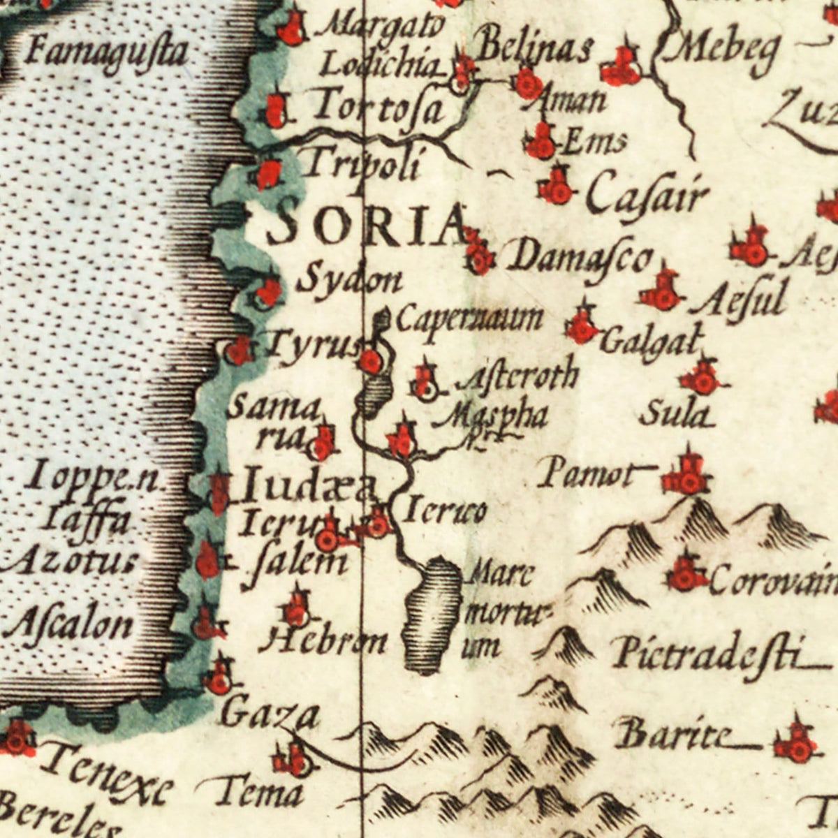 Restored historic details from the 1623 country map of County