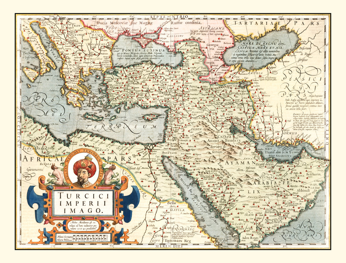 Preview of Vintage Map of Turkey, Saudi Arabia, Iraq & Syria 1623