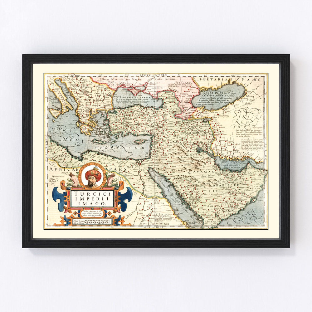 Turkey, Saudi Arabia, Iraq, Syria Vintage Map 1623