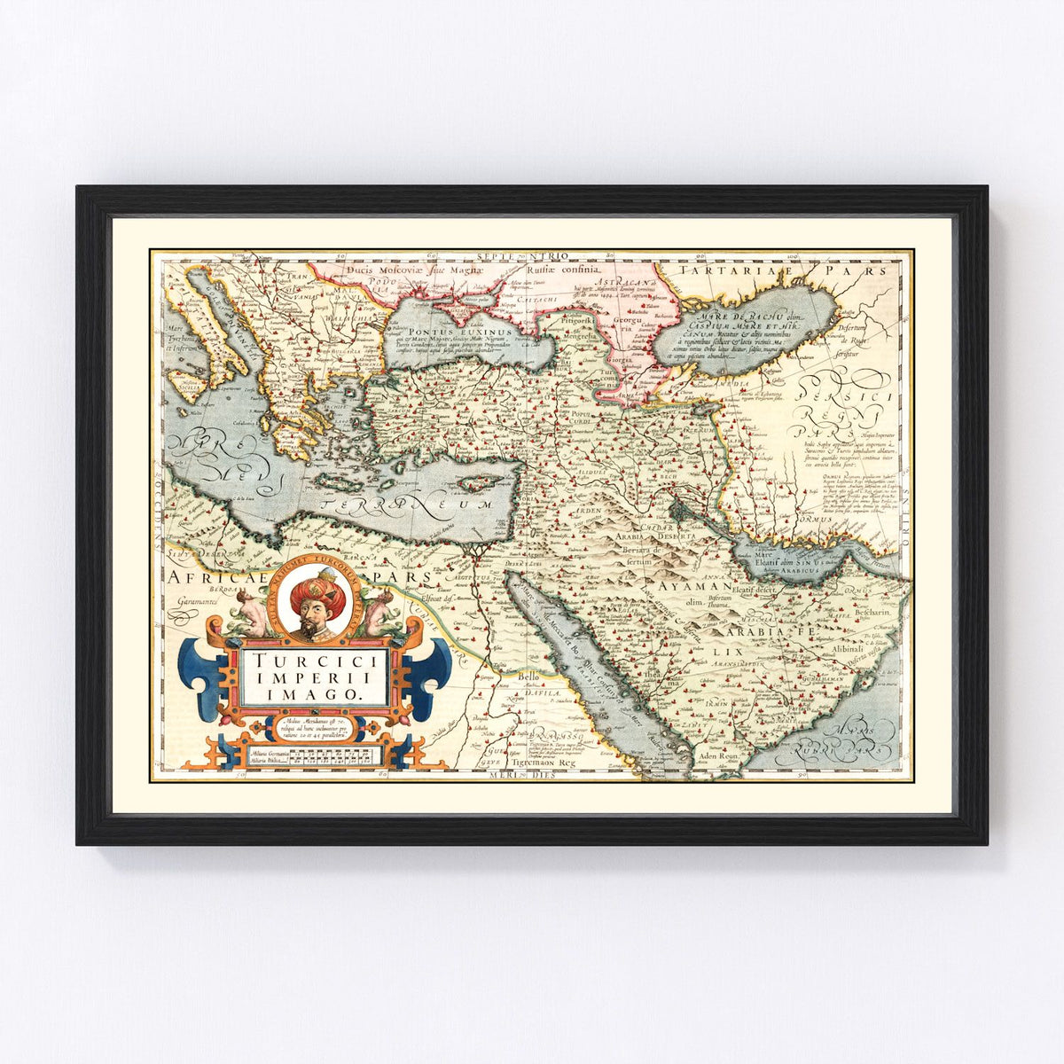 Turkey, Saudi Arabia, Iraq, Syria Vintage Map 1623
