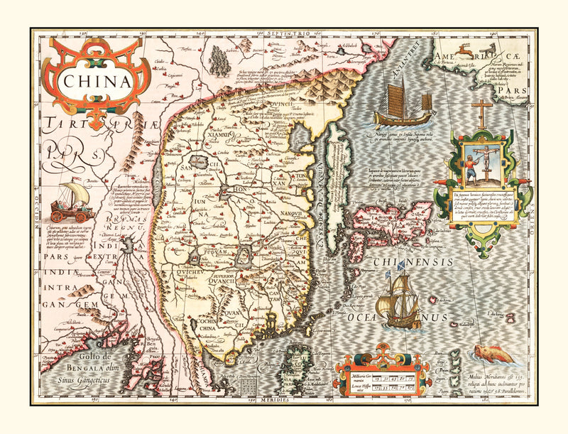 Size comparison using Vintage Map of China 1623