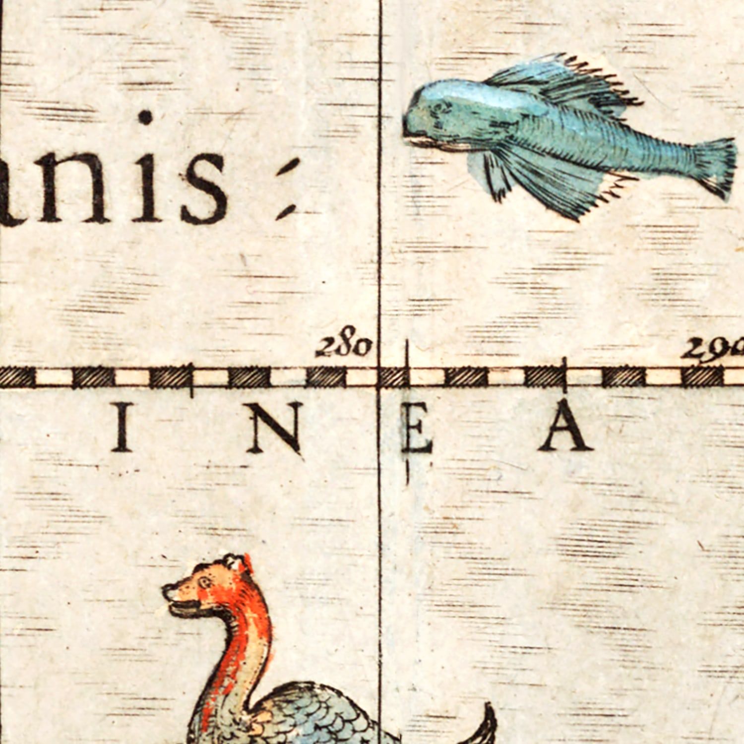 Restored historic details from the 1623 country map of County