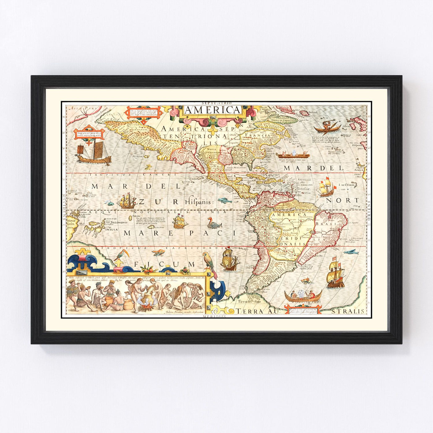 United States Vintage Map 1623