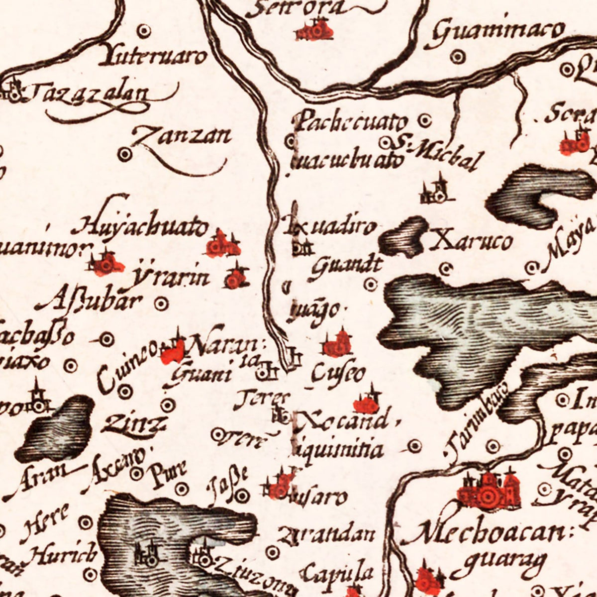 Restored historic details from the 1623 country map of County