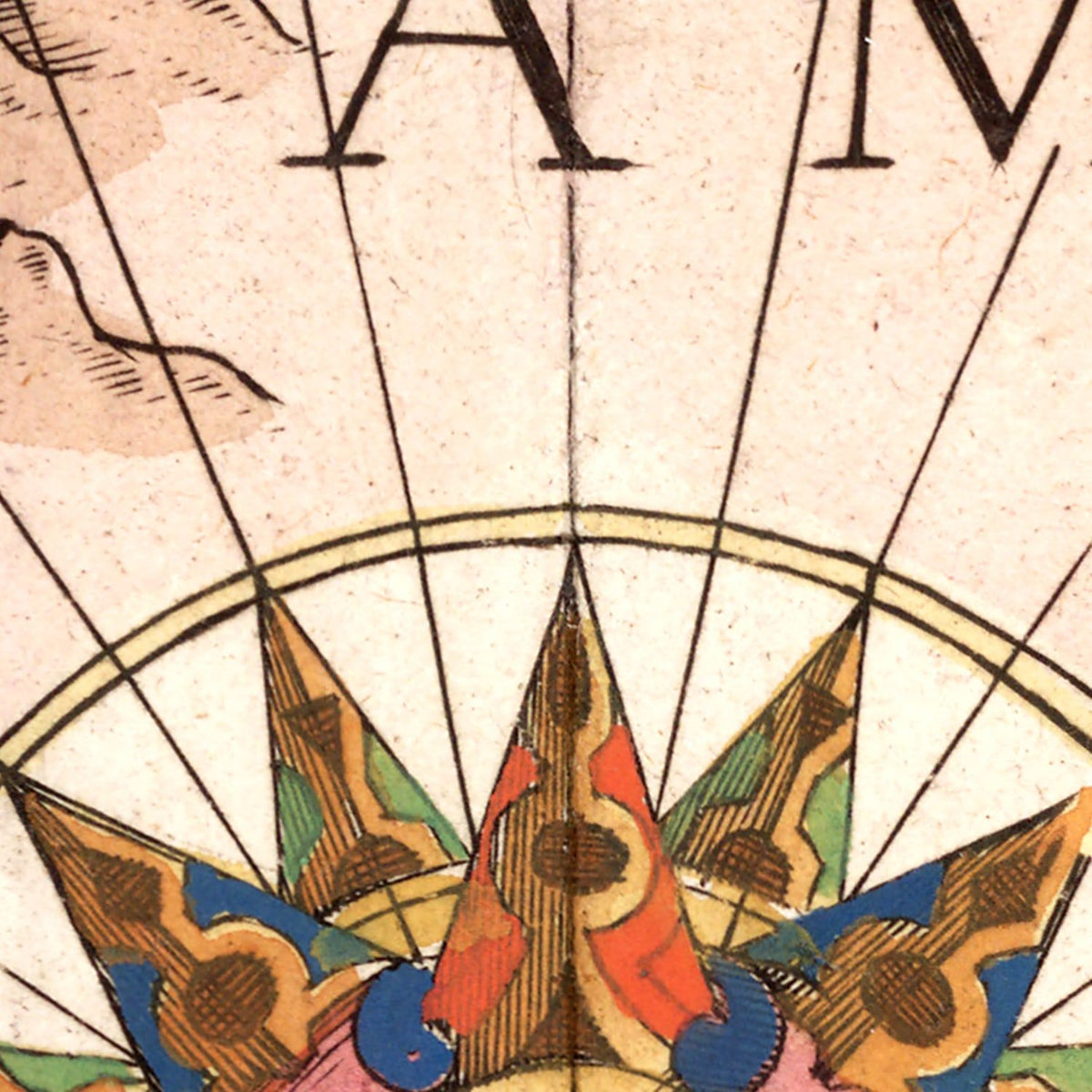 Restored historic details from the 1623 country map of County