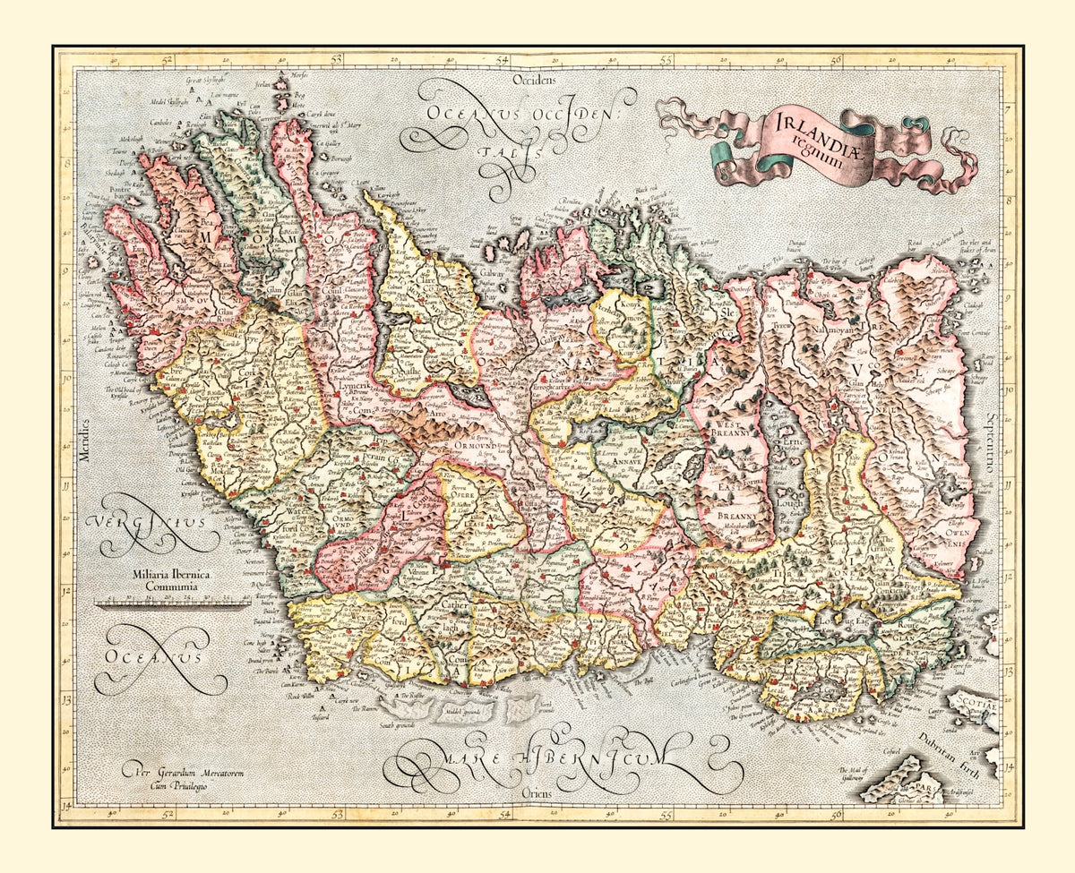 Preview of Vintage Map of Ireland 1623