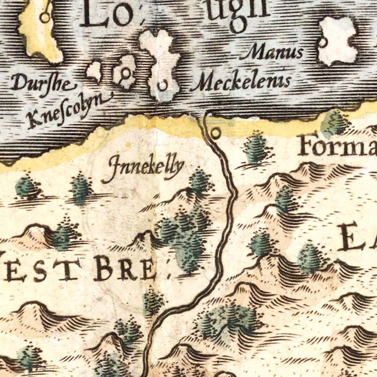 Restored historic details from the 1623 country map of County