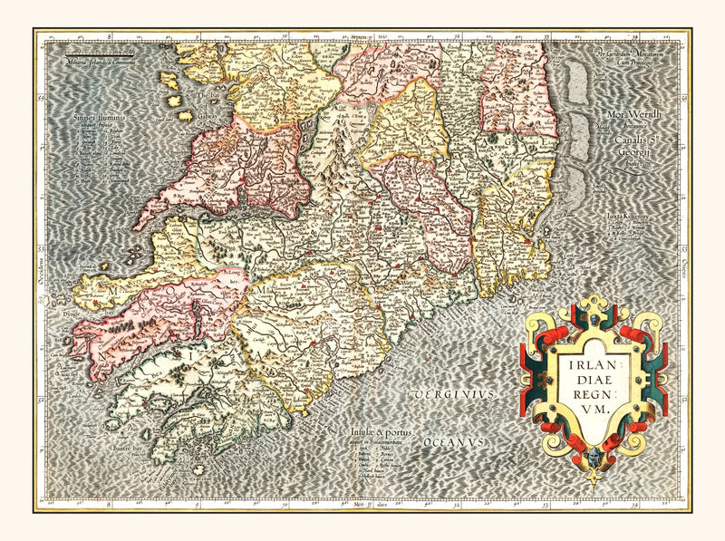 Size comparison using Vintage Map of The Kingdom of Ireland 1623
