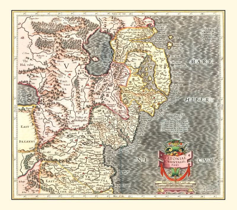 Size comparison using Vintage Map of Ulster, Ireland 1623