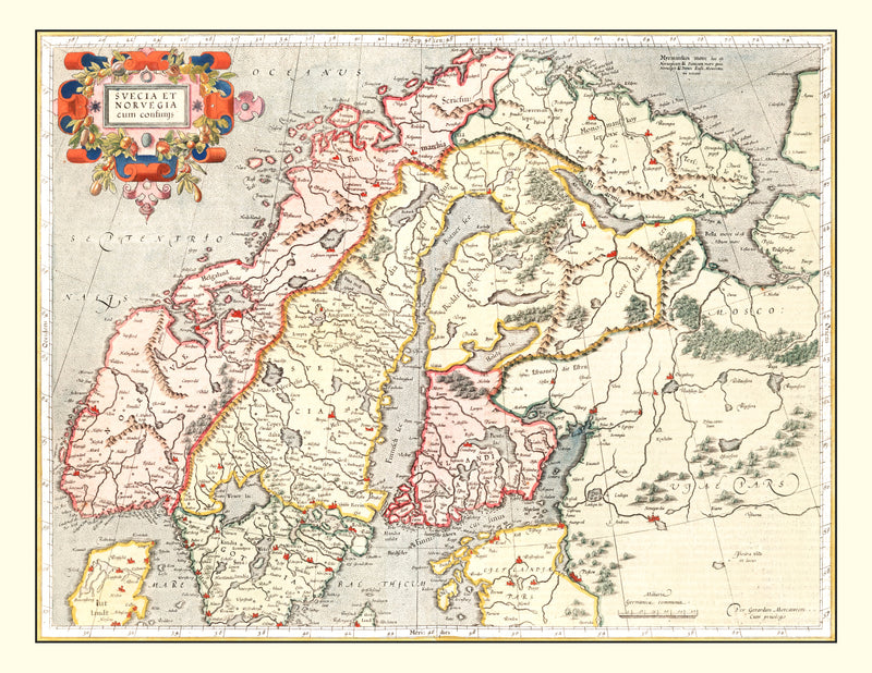 Size comparison using Vintage Map of Norway, Sweden & Finland 1623