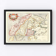 Norway, Sweden, Finland Vintage Map 1623