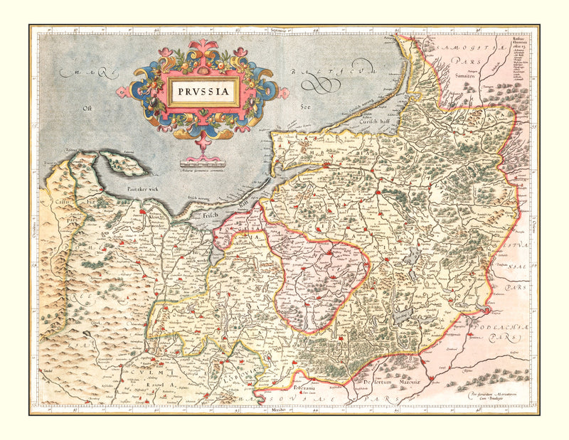 Size comparison using Vintage Map of Prussia 1623