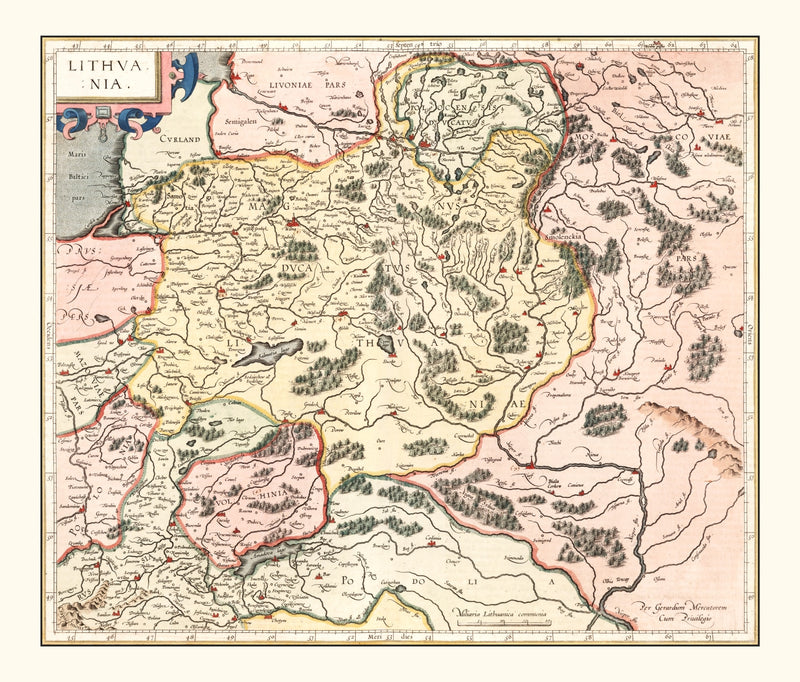 Size comparison using Vintage Map of Lithuania 1623