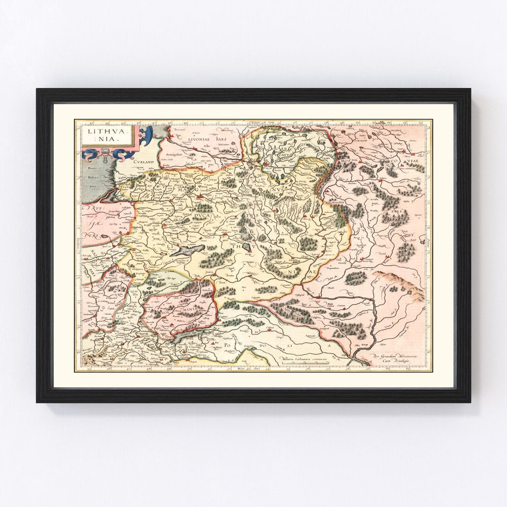 Lithuania Vintage Map 1623