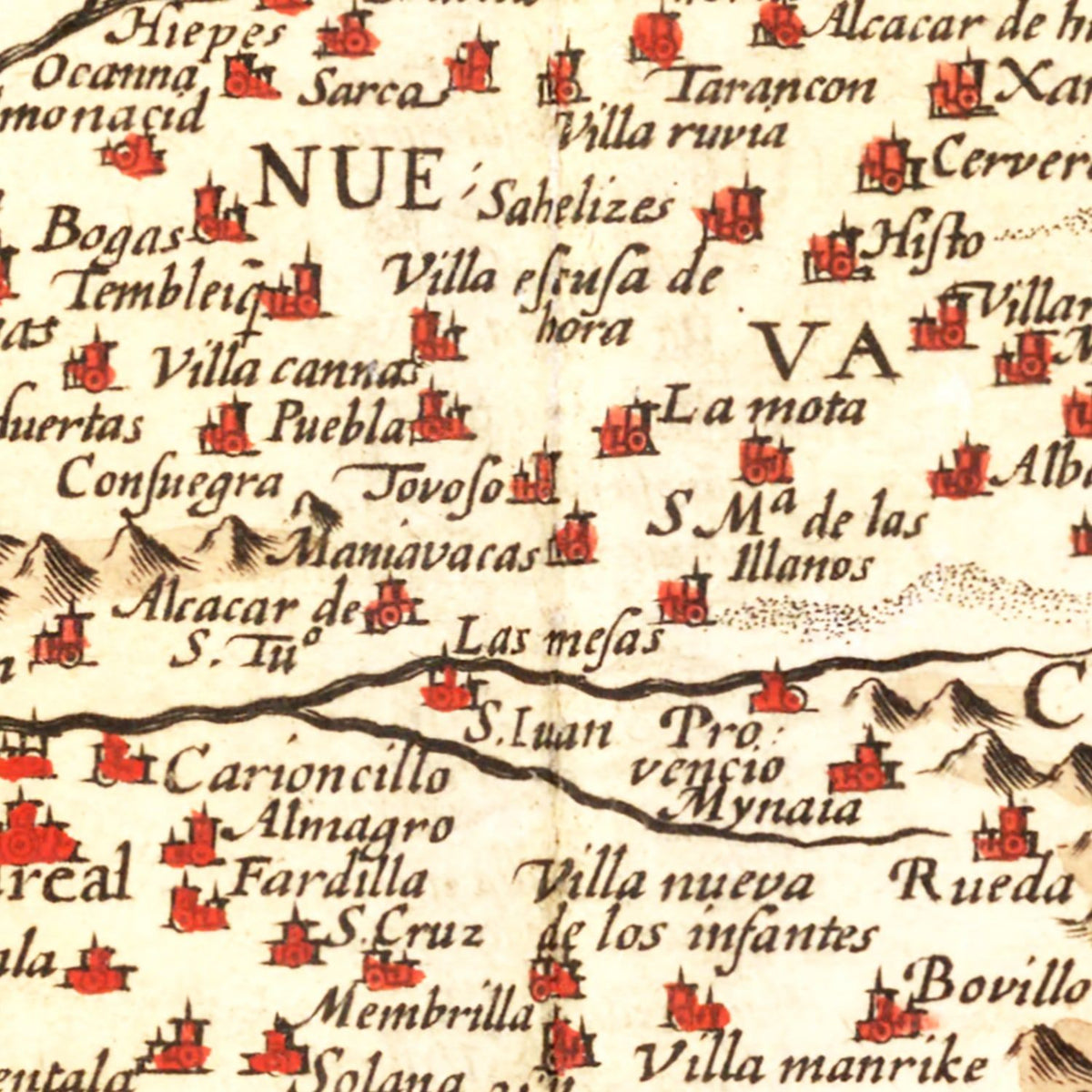 Restored historic details from the 1623 country map of County
