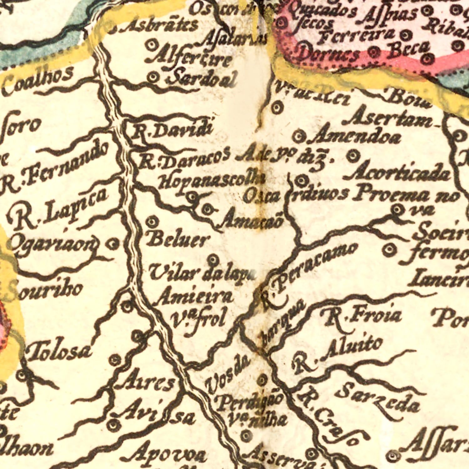 Restored historic details from the 1623 country map of County