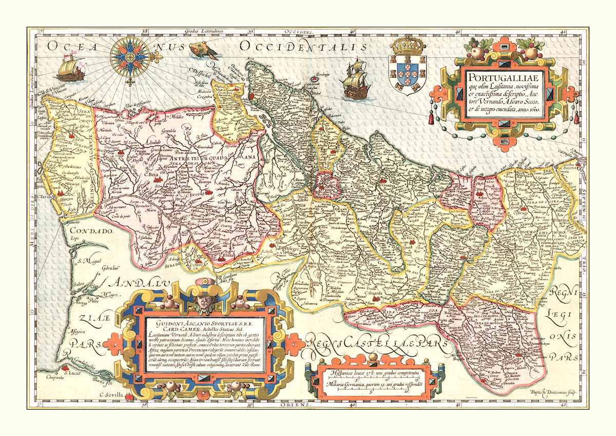 Preview of Vintage Map of Portugal 1623