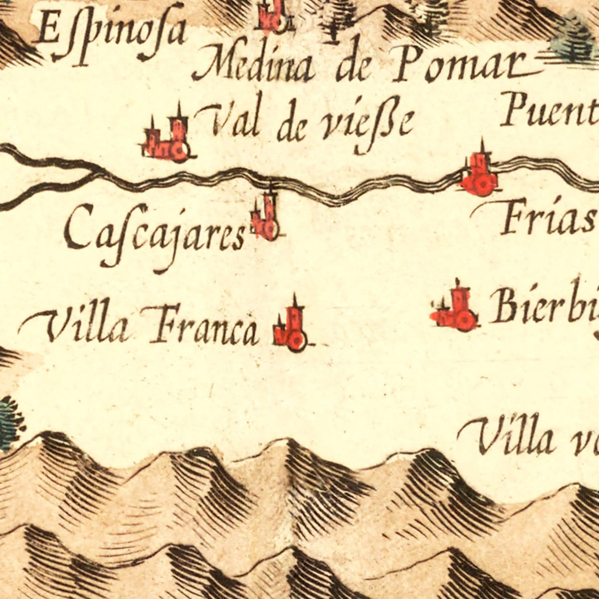 Restored historic details from the 1623 region map of County