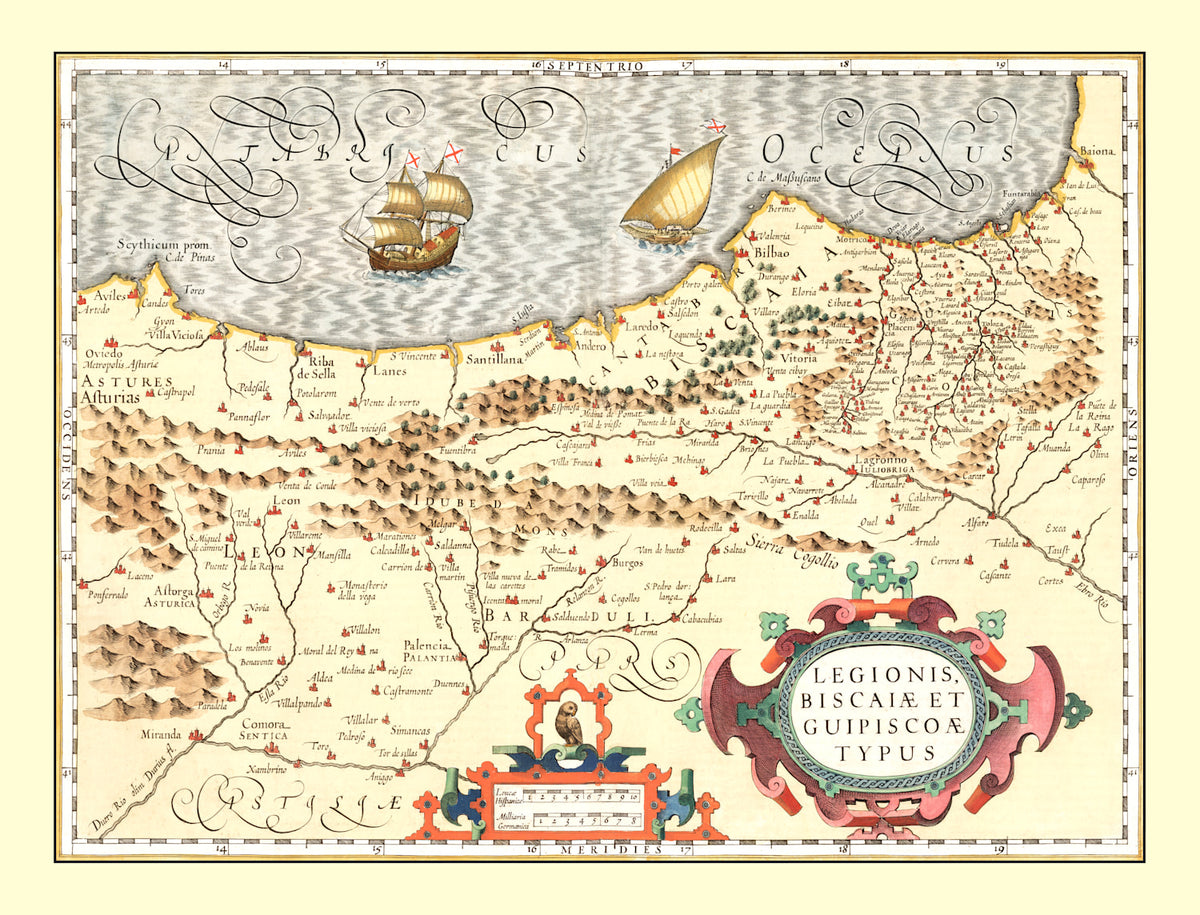 Preview of Vintage Map of Basque Regions of Spain, 1623