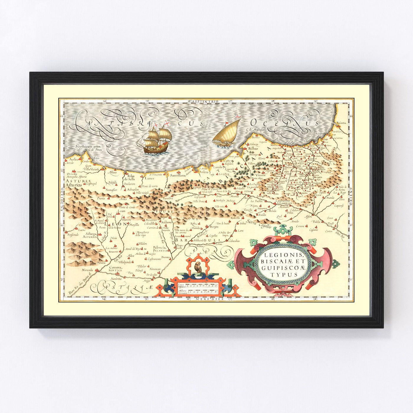 Basque Regions of Spain Vintage Map 1623